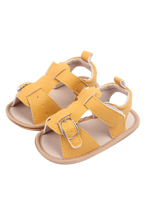 Open-Toe Toddler Sandals for Boys Girls, Solid Color First Walker Shoes with Non-Slip Sole, Water-Friendly Summer Flat Sandals for Poolside & Shower Use