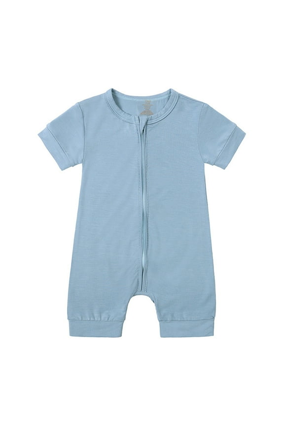 Pajama Romper Set - Lightweight Summer Baby Crawling Clothes, Unisex Playdate Outfit with Sun Protection, Machine Washable Toddler Wear (3-6 Months,E)