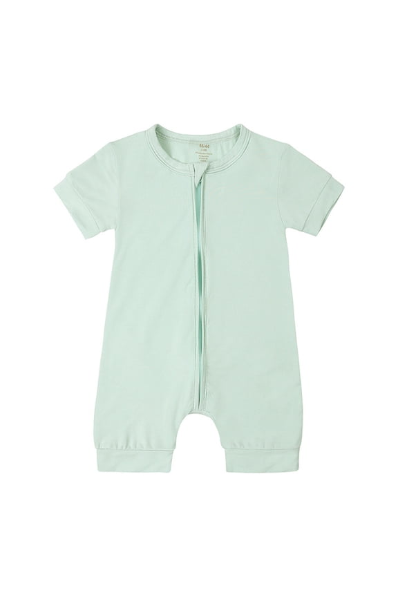 Pajama Romper Set - Lightweight Summer Baby Crawling Clothes, Unisex Playdate Outfit with Sun Protection, Machine Washable Toddler Wear (3-6 Months,I)