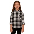 thumbnail image 1 of EnJoCho Plaid Shackets for Girls Boys Button Down Shirts Jackets Pockets Kids Flannel Shirts Spring Lapel Neck Blouse Top, 1 of 9