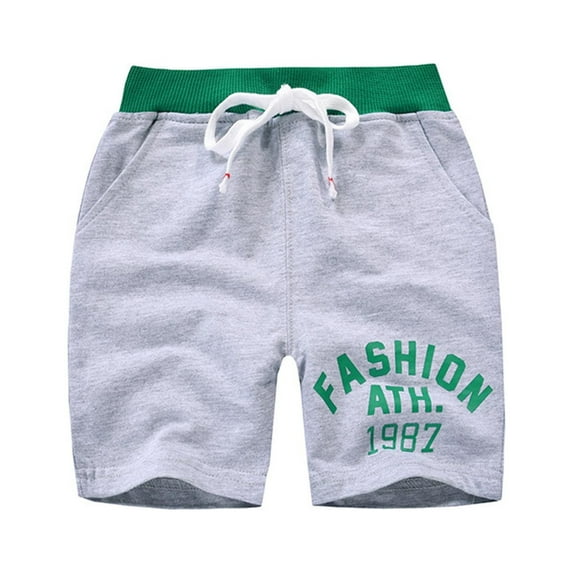 EnJoCho Playground-Ready Shorts - Pull-On Athletic Pants with Side Pockets | Toddler Boys' Breathable Casual Shorts | Daycare Approved Playwear (3-4 Years,Grey)