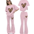 thumbnail image 1 of EnJoCho Preschool Girls Matching Shirt and Shorts Set for First Day of School Girls Summer Clothes Leopard Print Short Sleeve Crewneck T-Shirts and Elastic Waist Casual Pants 2 Pcs Outfits, 1 of 9