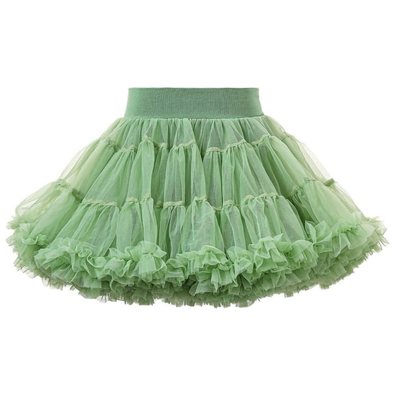 EnJoCho Puffy Skirt For Girls Floral Mesh Dance Tutu For Children Tutu Dress For Girls Girls' Solid Mesh Half Skirt For Daily Party Performance Cute Princess Cake Puffy Skirt