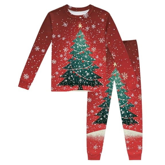 EnJoCho SantaClaus Christmas Pajama Set for Kids - Long Sleeve Holiday Sleepwear, Festive Boys & Girls P𝖩s 2-14 Years, Warm Family Matching Set