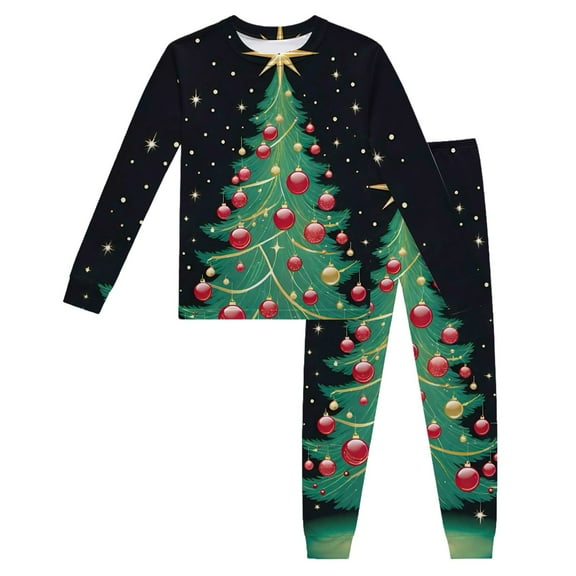 EnJoCho SantaClaus Christmas Pajama Set for Kids - Long Sleeve Holiday Sleepwear, Festive Boys & Girls P𝖩s 2-14 Years, Warm Family Matching Set