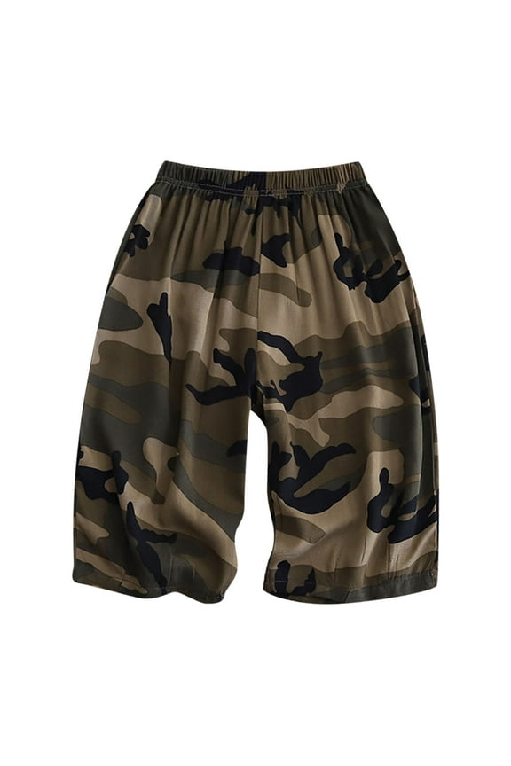 School Girls Loose Camouflage Pants Toddler Children Summer Girls Boys Trousers Stylish Haren Pants Resort Style Printed Beach Pants