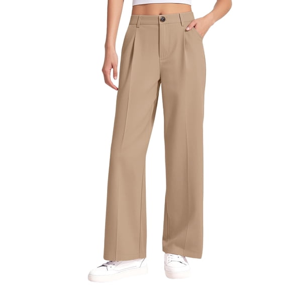 EnJoCho School 𝖴niform Pants Girls Wide Leg Dress Khaki Fashion Trousers Comfortable 𝖲tretchable Classic Formal Wear Children Clothing Bottoms Outfit Academic