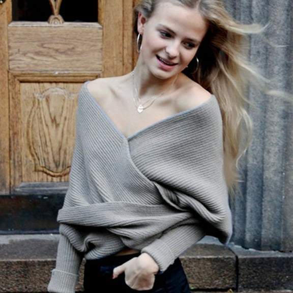 EnJoCho Snowfall Sweater Scarf with Sleeves, Women Knit Sweater Tops Scarf Women Solid Scarf Sleeve Crochet Knit Long Soft Winter Shawl
