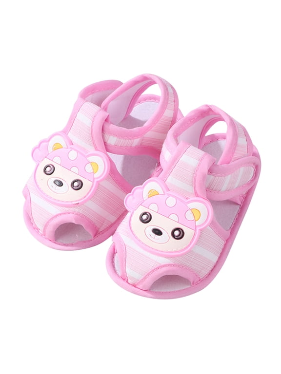 Soft Baby Sandals for 3-6 Months Baby Girls Boys - Non-Slip First Walkers Shoes with Cute Bear Design for Toddler Summer Outdoor Play