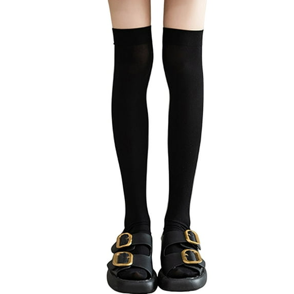 EnJoCho Solid Color High Cut Socks For Women, Soft Casual Mid-Calf Socks For Women, Women's Casual Solid Medium Tube Socks Calf Socks Homewear Socks