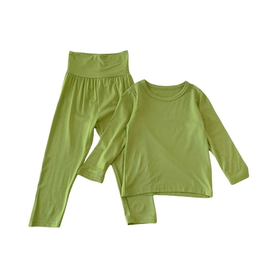 EnJoCho Sport Outfit for Baby Toddler Children's Long Sleeved Solid Color T Shirt Top Trousers Home Clothes Tight Sportswear Setfor 0 to 6 Years Little Children Fall Winter Trendy Clothing Set