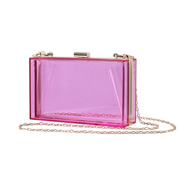 EnJoCho Striped Colorful Party Dinner Ladies Handbag with Chain Acrylic Bag Storage Organizer Trendy Casual Crossbody Bags for Men Women Girl Boy