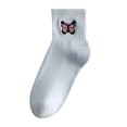 thumbnail image 1 of EnJoCho Stylish High Cut Socks For Women Cute Ankle-High Socks For Ladies Ladies Socks Pure Cotton Socks Fashion Butterfly Embroidered Stockings Sports Socks, 1 of 3