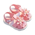 thumbnail image 1 of EnJoCho Summer Girls Pink Princess Sandals Lightweight Soft Bottom Breathable Cute Flower Girls Fashion Beach Sandals Toddler Kids Cute Casual Flat Shoes, 1 of 5