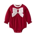 thumbnail image 1 of EnJoCho Summer Playsuit for Kids Baby Girl Romper Long Sleeved Bow Solid Color Harness Outside Bodysuit Romper Jumpsuit Clothes Baby Kids Trendy Comfort Outfits, 1 of 9