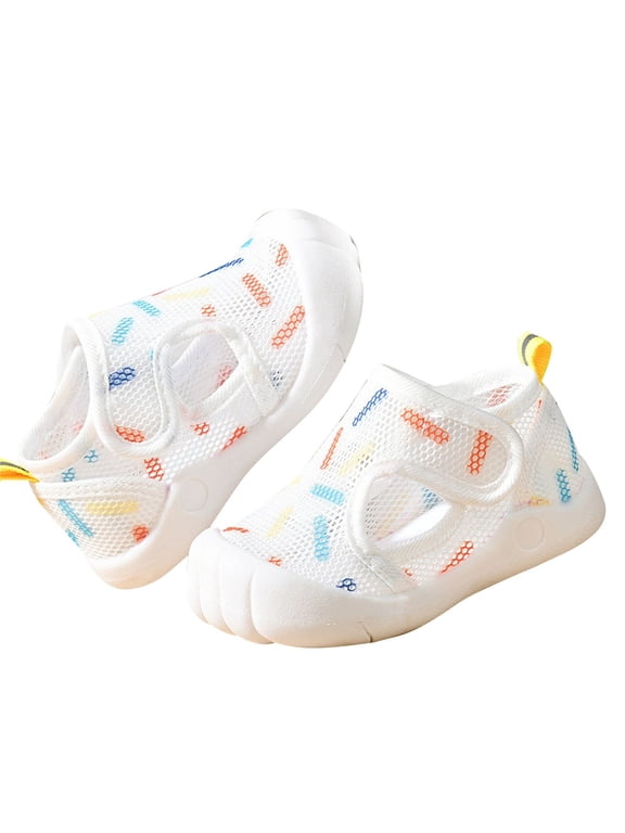 Summer Toddler Sandals Half-Open Toe Shoes, Non-Slip Flexible Sole Baby Walking Shoes, Breathable Lightweight Play Sandals for Boys Girls with Cushioned Insole