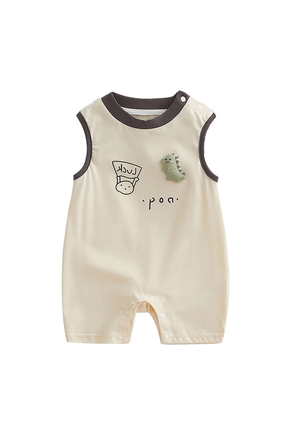 Sun Protection Vest Romper - Lightweight Cotton Baby Climbing Clothes, UV Guard Outdoor Adventure Gear, Unisex Toddler Exploration Outfit (12-24 Months,Beige)