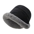 thumbnail image 1 of EnJoCho Winter Hats For Men Women Lined Soft Warm Knit Hat Ski Stocking Cap Gender-Neutral Aran Plush Fuzzy Bucket Hat for Women Warm Fluffy Faux Fur Fisherman Cap, 1 of 3