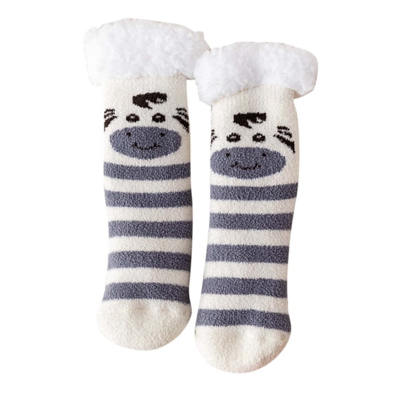 EnJoCho Thick Winter Socks For Women Fluffy Thick Slipper Socks For Ladies Women Cute Style Lamb Velvet Socks Autumn And Winter Home Plus Velvet Thick Floor Socks