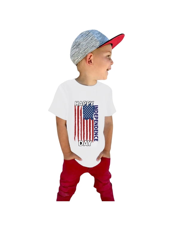 Toddler American Flag Tshirt for Boys Girls Kids American Flag Shirt Boys Girls Toddler 4th of July Tshirts Patriotic Tee Tops Independence Day Short Sleeve T Shirt Tops