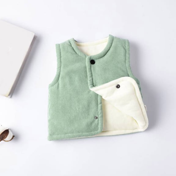 EnJoCho Toddler Baby Boy Girls Corduroy Jacket Cotton Warm Sleeveless Vest Winter Padded Waistcoat Kids Outerwear Vest Coat