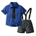 thumbnail image 1 of EnJoCho Toddler Baby Boy Summer Clothes Overall Shorts Outfits Short Sleeve Button Down Shirt Overalls Kids Dress Suit, 1 of 9