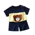 thumbnail image 1 of EnJoCho Toddler Baby Boy Summer Outfit Boys Summer Cartoon Printing Short Sleeve T-shirt Top Elastic Waist Shorts 2PC Set Summer Outfit 2Pcs, 1 of 4