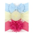 thumbnail image 1 of EnJoCho Toddler Baby Boys Girls Stretch Solid Lace Flower Knotted Hairband Headband 3pcs Set Kids Casual Fashion Headwear Accessories, 1 of 5