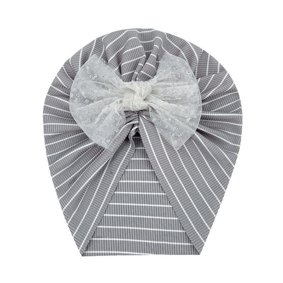 EnJoCho Toddler Baby Boys Girls Stretch Striped Bow Breathable Hat Caps Headwear 3 Years Baby Small Kids Cute Daily Head Wear