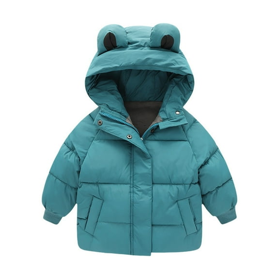 EnJoCho Toddler Baby Boys Girls Winter Coats Puffer Padded Jacket Be𝖺r Hoods Down Light Weight Baby Outerwear Thermal Hooded Snow Coat