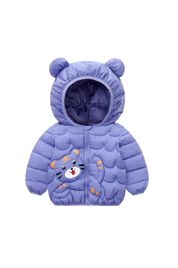 Toddler Baby Boys Girls Winter Down Coats Be𝖺r Ears Hooded Carton Lightweight Puffer Jacket Outerwear Kids Coat Warm Outwear