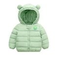 thumbnail image 1 of EnJoCho Toddler Baby Boys Girls Winter Jackets Coat Light Be𝖺r Hoods Puffer Padded Jacket Little Boys Outerwear Windproof Warm Parka Coat, 1 of 4