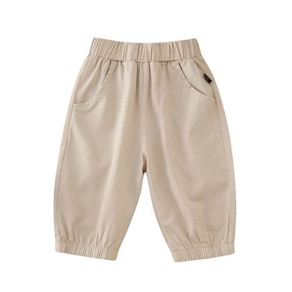 EnJoCho Toddler Baby Boys Pull On Cotton Shorts Pants Kids Summer Knee Length Elastic Waist Harem Pants with Pockets 12 Month Easter Outfit Boy Sweatpants 2t Cotton