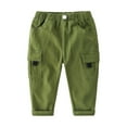 thumbnail image 1 of EnJoCho Toddler Baby Boys Twill Cargo Pants Pull-on Elastic Waist Baggy Joggers Soli𝖽 School 𝐔niform Hiking Pants Toddler Boy Elastic Waist Pants, 1 of 4