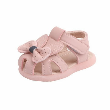 EnJoCho Toddler Baby Girl Cute Sandals Solid Color Breathable Shoe Dew Toe Shoe Bag Head Sandals Girl Sandals Baby Soft Shoe Covers Sandals for 0 to 2 Years