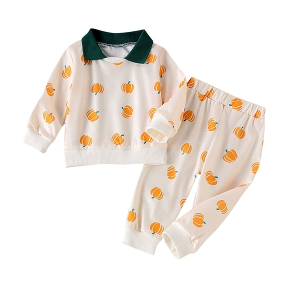 EnJoCho Toddler Baby Girl Hallow-een Outfits Cute Print Crew Neck Long Sleeve Sweatshirt Elastic Waist Pants 2-Piece Set Cozy Fall 𝖢ostume
