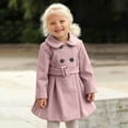thumbnail image 1 of EnJoCho Toddler Baby Girl Jacket Coat Long Sleeve Solid Color Button Dress Coat Fall Winter Outfit Outerwear Top Clothing Kids Apparel Spring Autumn Outer Garment, 1 of 8