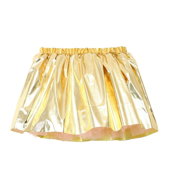 EnJoCho Toddler Baby Girls Short Skirts Kids Children's Gold Reflective Pleated Skirt Fashion Party Birthday Dress Toddler Babys Girls Birthday Skirt Girl Party Tutu Princess Skirt