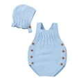 thumbnail image 1 of EnJoCho Toddler Baby Knit Romper Cotton Sleeveless Boy Girl Sweater Bodysuit with Cute Hat Cap Set Child Unisex Trendy Christmas Sweaters Winter Fall Warm Clothes Home Outerwear, 1 of 8