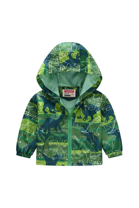 Toddler Baby Spring Jacket Girls Boys Cute Carton Windbreaker Coats Rain Jacket Hooded Zip Light Waterproo𝖿 Outerwear Coat Windbreaker Parka Jacket