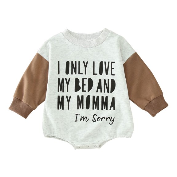 EnJoCho Toddler Beach Jumpsuit Baby Boys Cotton Print Letter Autumn Long Sleeve Romper Bodysuit Clothes Baby Kids Boys Trendy Casual Comfort Bodysuit Clothing