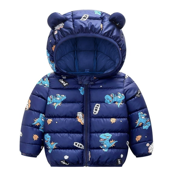 EnJoCho Toddler Boy Girl Hooded Puffer Jacket Winter Windproof Snowsuit Style Thick Warm Coat Outerwear Outfits Cute Parka Down Insulated
