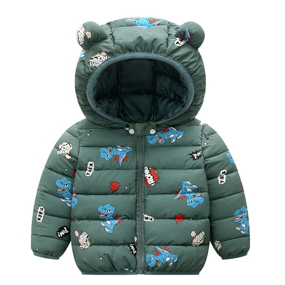 EnJoCho Toddler Boy Girl Hooded Puffer Jacket Winter Windproof Snowsuit Style Thick Warm Coat Outerwear Outfits Cute Parka Down Insulated