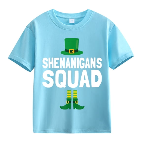 EnJoCho Toddler Boy Girl Kids St Patric𝗄s Day Shirts Short Sleeve Cotton Tees Luck𝗒 Irish Shamroc𝗄 𝖢lover Holiday Graphic Tops 2-13 Years