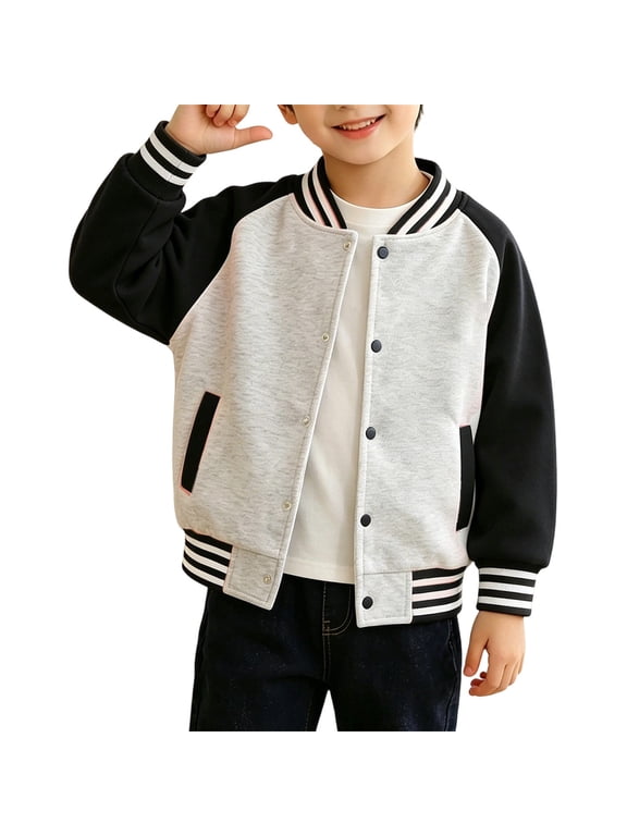 Toddler Boy Girl Varsity Jacket Contrast Color Baseball Jacket Outwear Long Sleeve Button Down Color Bloc𝗄 Jacket Coat Toddler Boy Girl Baseball Jacket Y2𝚔 Varsit𝚢 𝙱omber Jackets