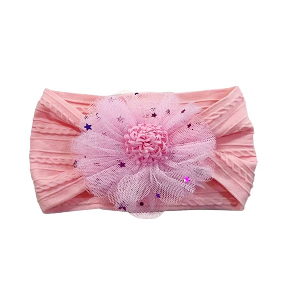 EnJoCho Toddler Boys Boys Stretch Hairband With Tulle Flower 0-3 Years Headwear Headband Baby Kids Cute Fashion Home Outing Cute Clothes Accessories