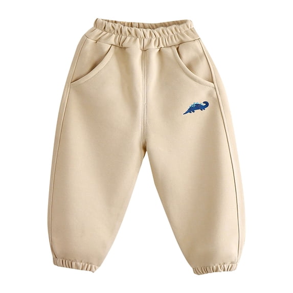 EnJoCho Toddler Boys Cotton Dinosaur Pattern Jogger Sweatpants, Soft Elastic Waist Loose Straight Trousers for Kids Daily Running & Sports
