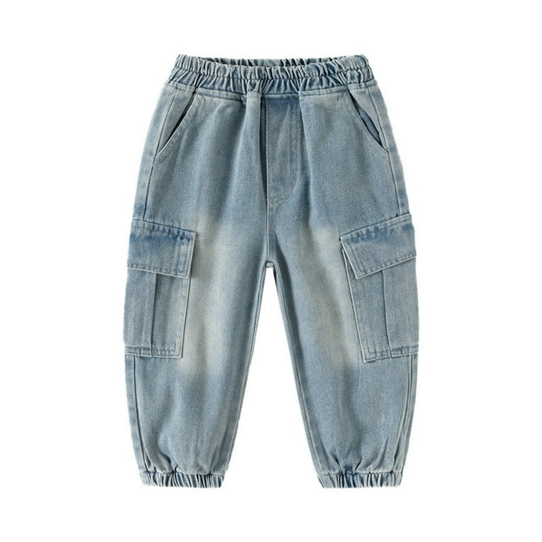 EnJoCho Toddler Boys Denim Jeans Oversized Tool Pockets