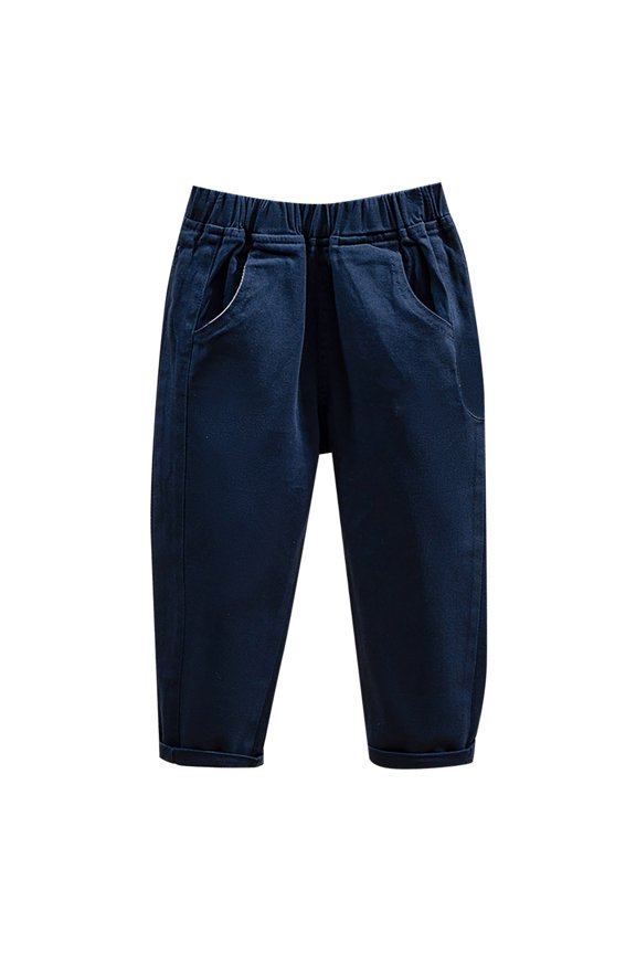 Toddler Boys' Elastic Waistband with Pockets Solid Color Casual Pants Daily Wear Gentleman's Outfits Bot Pants Baby Boy Clothes Boy Panting Boys Nice Pants Training Pants Harem