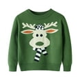 thumbnail image 1 of EnJoCho Toddler Boys Girls Christmas Sweater Crewneck Long Sleeve Reindeer Santa Snowman Knit Pullover Chun𝗄y Top Christmas Cable Knit Toddler Sweater, 1 of 7
